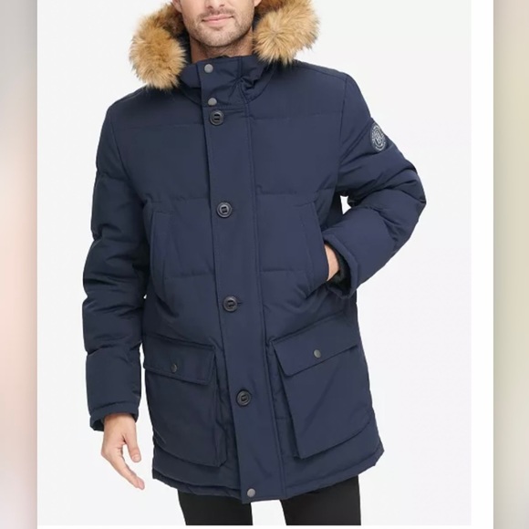 Tommy Hilfiger Long Snorkel Navy Artic Hooded Coat Parka - Picture 2 of 14